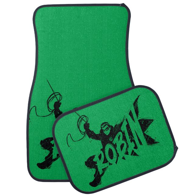 Robin Ink Brush Name Car Floor Mat (Set)