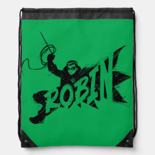 Robin Ink Brush Name Drawstring Bag