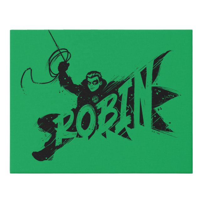 Robin Ink Brush Name Faux Canvas Print (Front)