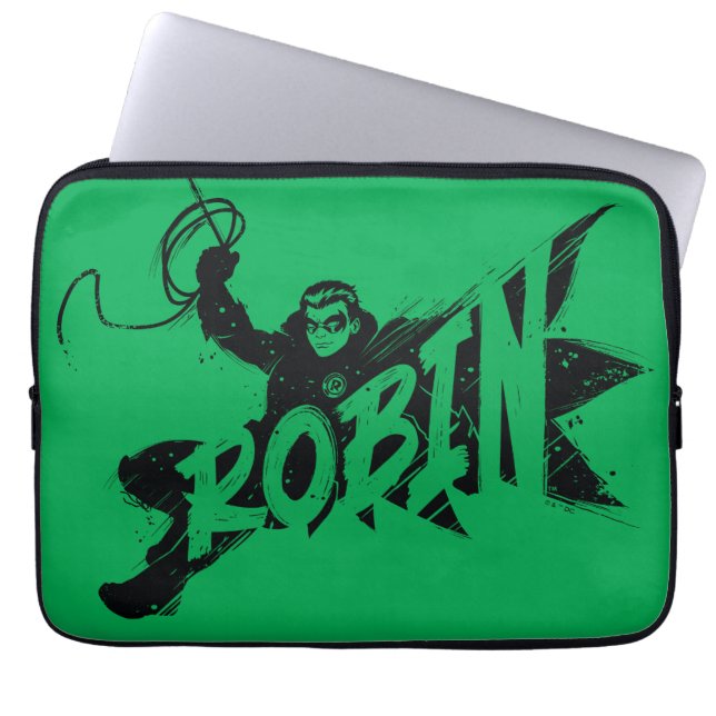 Robin Ink Brush Name Laptop Sleeve (Front)