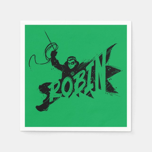 Robin Ink Brush Name Napkins (Front)