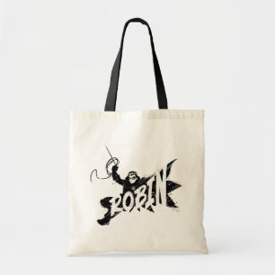 Robin Ink Brush Name Tote Bag