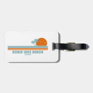 Robin Lake Beach Georgia Sun Palm Trees Luggage Tag