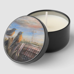 robin mini candle favors