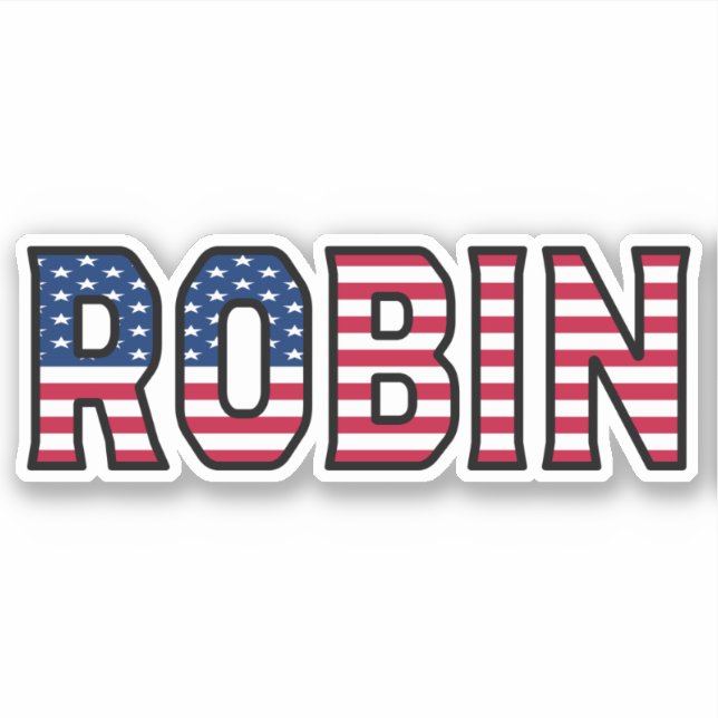 Robin Name First Name USA Sticker Stickerset (Front)