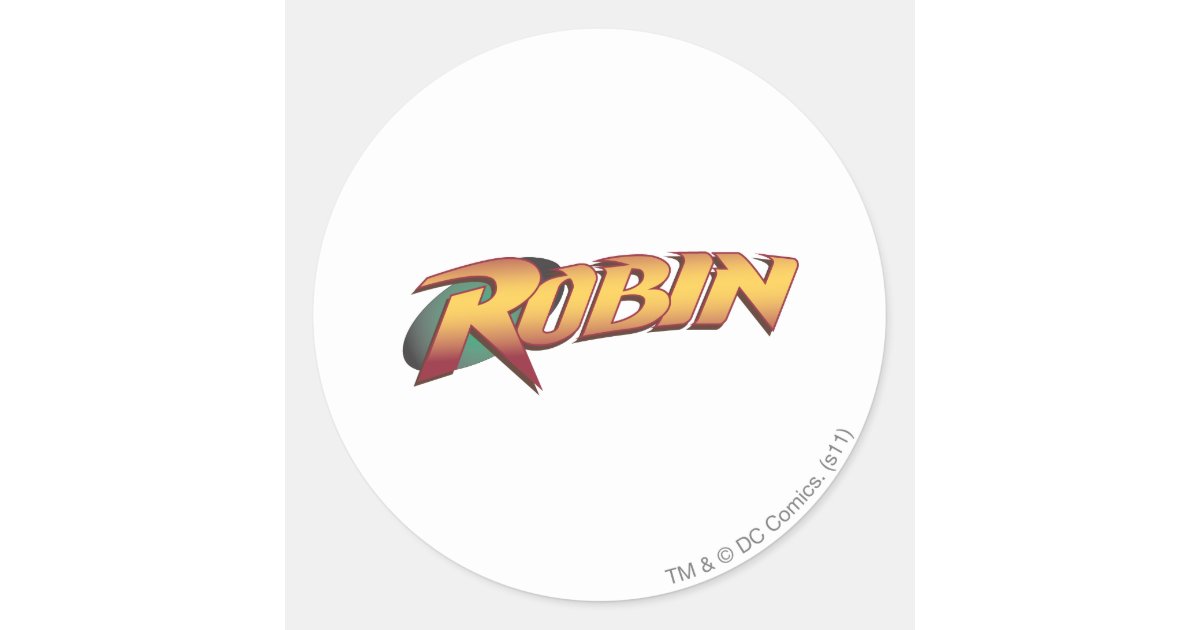 Robin Name Logo Classic Round Sticker | Zazzle