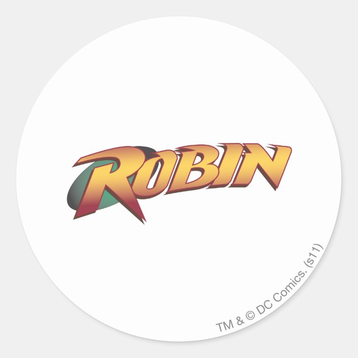 Robin Name Logo Classic Round Sticker | Zazzle.com