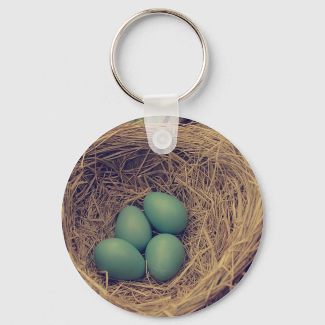 Robin Nest and Eggs Keychain (Front)