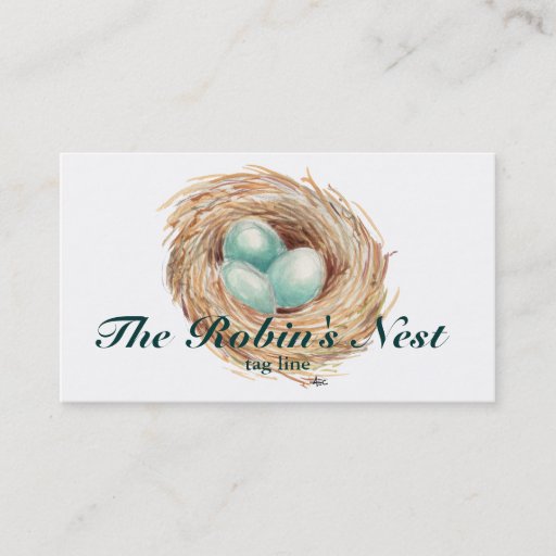 Customizable Robin Nest with Eggs Custom Business Cards