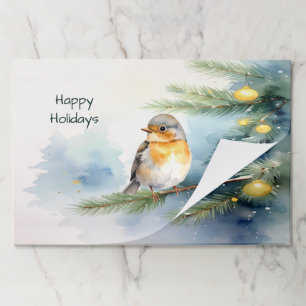 Robin on a Pine Branch Tearaway Placemat