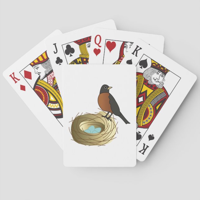 Robin on Nest Poker Cards (Back)