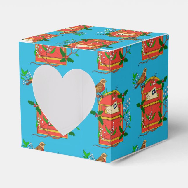 Robin on Postbox Favor Boxes (Front Side)