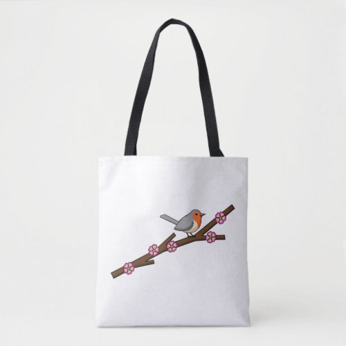 Robin on Sakura Tote Bag