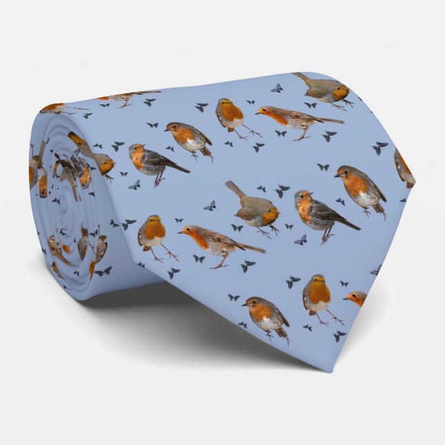 Robin Party Tie (Light Blue) (Rolled)