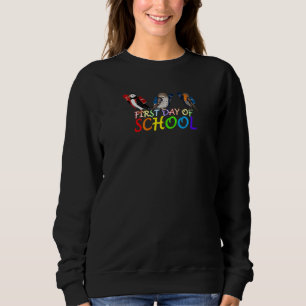 Robin Puffin Bird First Day of School First Grade Sweatshirt