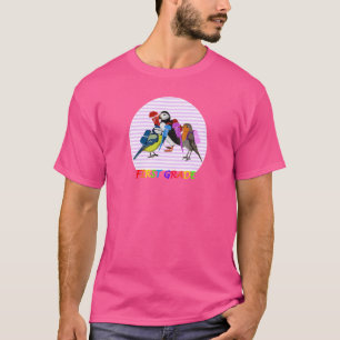 Robin Puffin Bird First Day of School First Grade T-Shirt