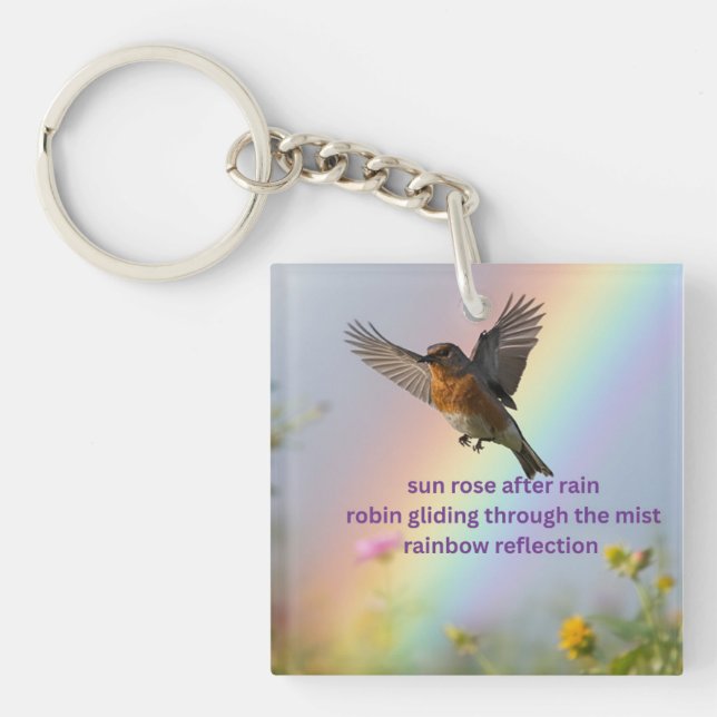 Robin Rainbow Keychain (Front)
