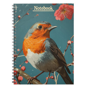 Robin red breast bird notebook