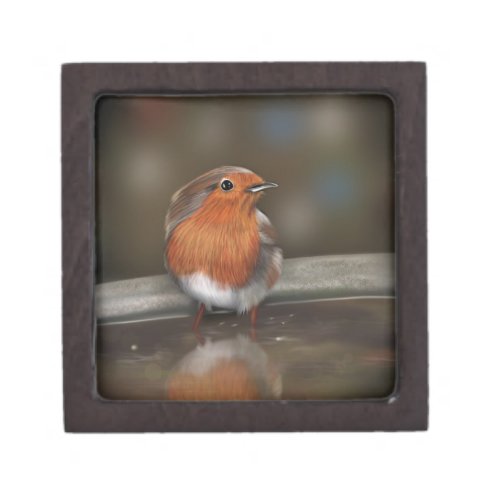 Robin Red Breast Enjoying a Bath Gift Box