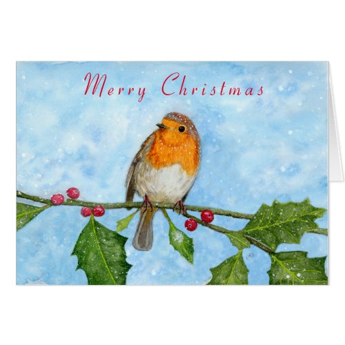 Robin Red Breast Folded Christmas Card