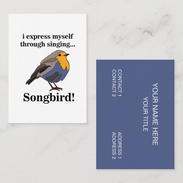 Robin Red Breast Songbird Business Card (Front/Back)
