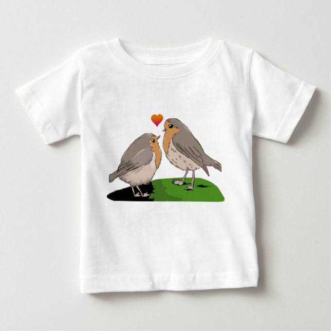 Robin redbreast bird love baby T-Shirt (Front)
