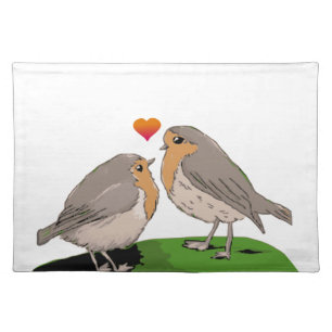 Robin redbreast bird love placemat