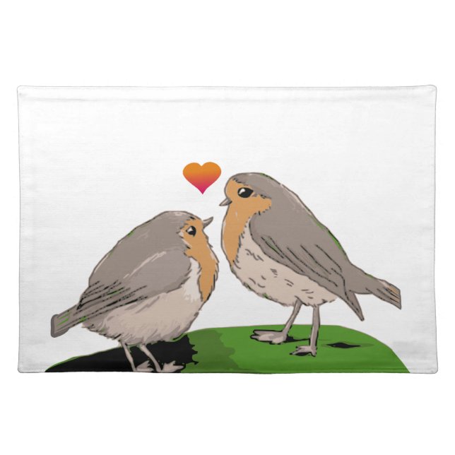 Robin redbreast bird love placemat (Front)
