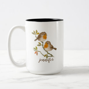 Robin Redbreast Birds Personalized Mug