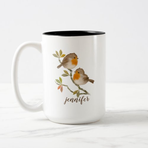 Robin Redbreast Birds Personalized Mug