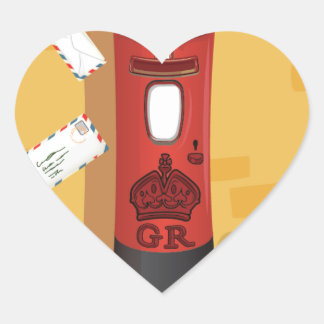 Robin Redbreast delivering a letter Heart Sticker