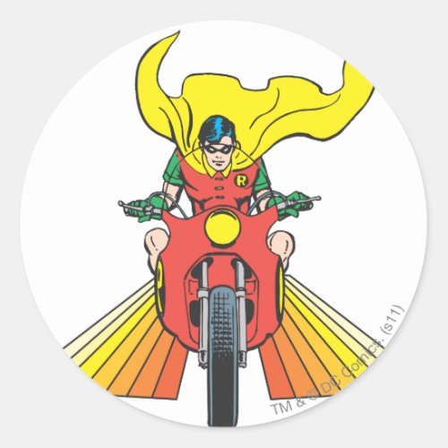 Robin Rides 2 2 Classic Round Sticker