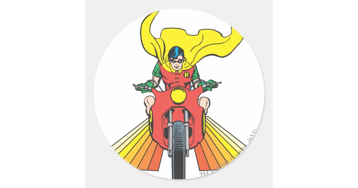 Robin Rides 2 2 Classic Round Sticker | Zazzle
