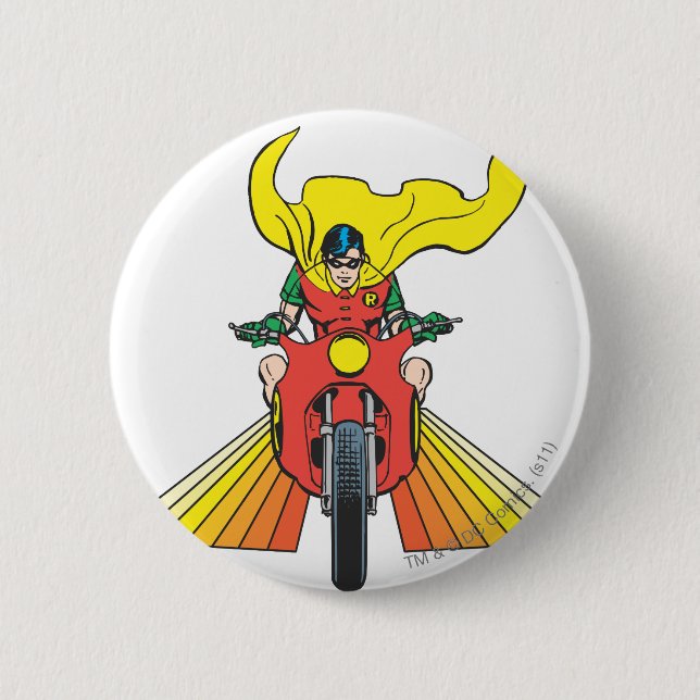 Robin Rides 2 2 Pinback Button (Front)