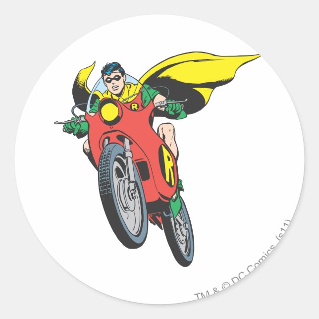 Robin Rides 2 Classic Round Sticker (Front)