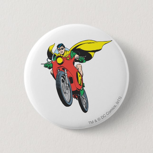 Robin Rides 2 Pinback Button (Front)