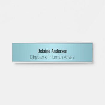 Robin Shell Blue Metallic Personalized Name Plate by hashtagawesomesauce at Zazzle