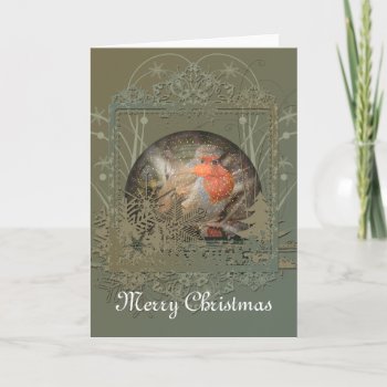 Robin Snowglobe Christmas Card by Welshpixels at Zazzle