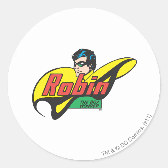 Robin The Boy Wonder Classic Round Sticker | Zazzle