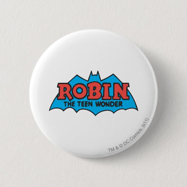 Robin The Teen Wonder Logo Pinback Button (Front)