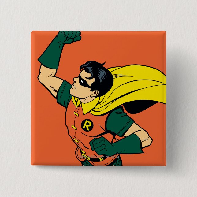 Robin Uppercut Pinback Button (Front)