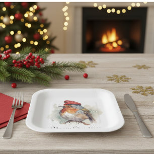 Robin Winter Delight, custom Paper Plates