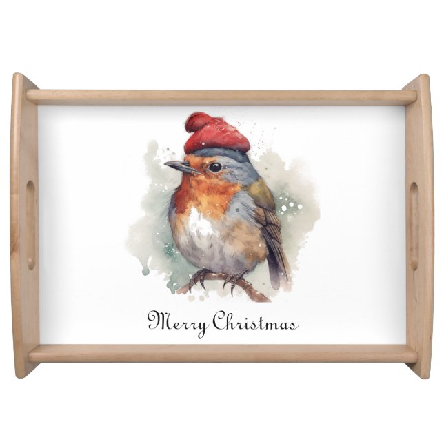 Robin Winter Delight, custom Serving Tray (Front)