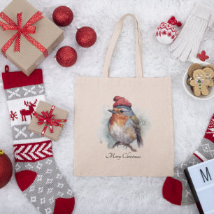 Robin Winter Delight, custom Tote Bag