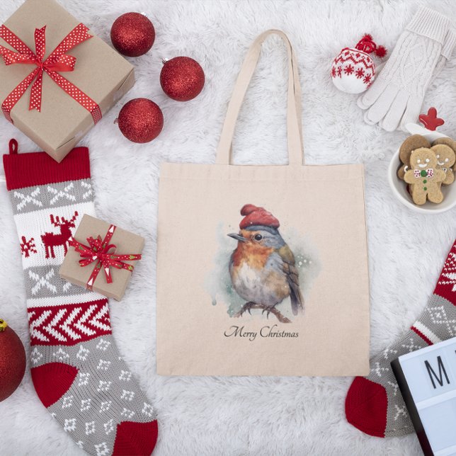 Robin Winter Delight, custom Tote Bag (Creator Uploaded)