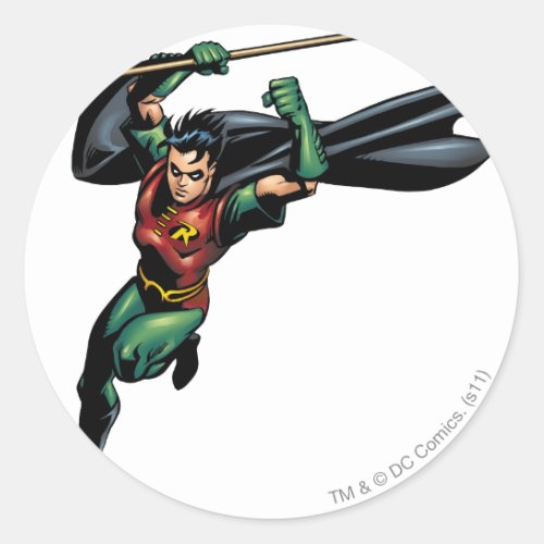 Robin with Staff _ Leaps Classic Round Sticker