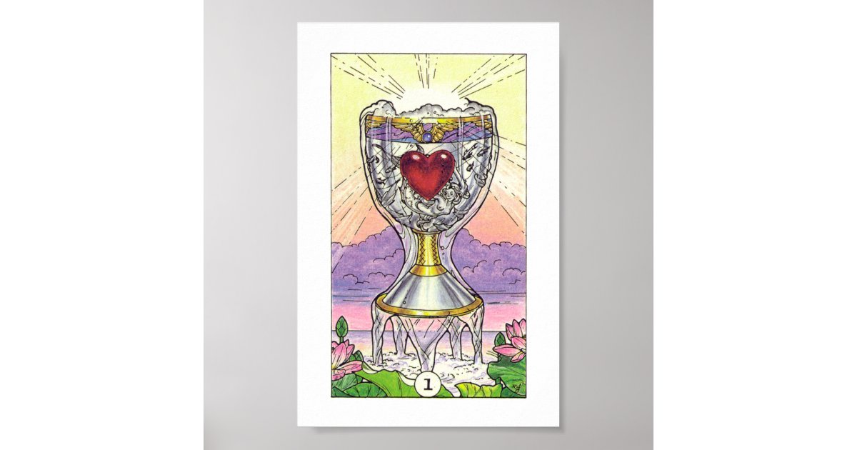 Manchuriet entusiasme Efterligning Robin Wood Tarot - Ace of Cups Poster | Zazzle