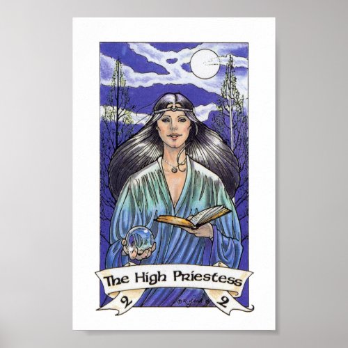 Robin Wood Tarot _ Major 2 The High Priestess Poster