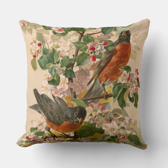 Robins 1896 throw pillow (Front)