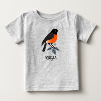 Robins And Flowers Baby T-Shirt